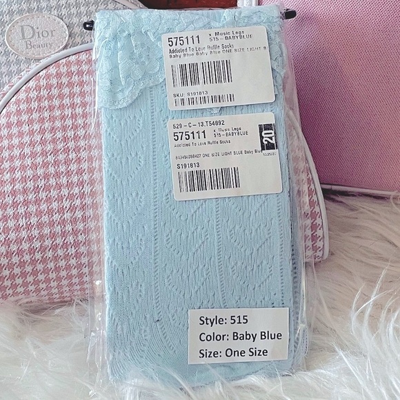 Baby Blue Ruffle Socks | Dolls Kill | One Size | - Picture 8 of 9